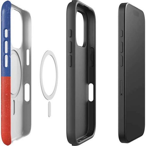 Haitian Flag Distressed iPhone 16 Pro Max Magsafe Impact Case